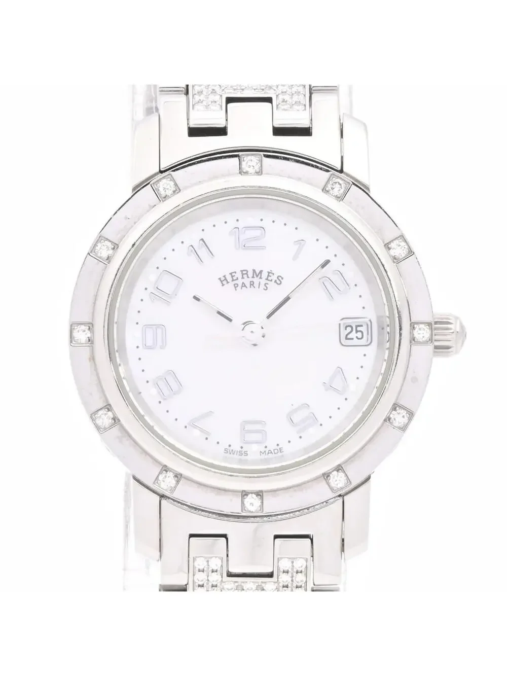 Hermes Clipper Nacre 2****** Silver #284859H19B